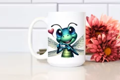 colorful Dragonfly Love Sign Portrait | Sublimation Clipart Product Image 2