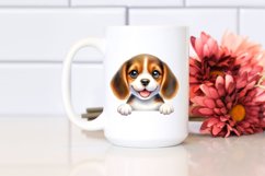 Funny Small Baby Beagle Looking Over Invisible White Paper Product Image 2