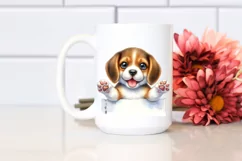 Cute Baby Beagle Smiling Over Invisible Paper | Sublimation Product Image 2