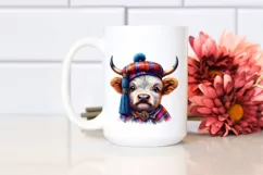 Baby Highland Cow Stars PNG Product Image 2