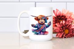 Colorful Watercolor Baby Highland Cow Hambo Dancer&#039;s Attire Product Image 2