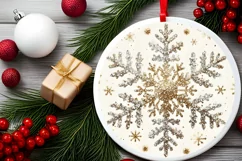 Round Christmas Ornament Sublimation|Clipart Product Image 2