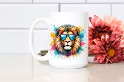 Quirky Sunglasses Lion Sublimation Clipart Product Image 2