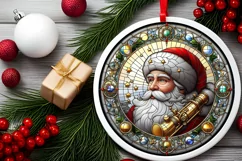 Round Christmas Ornament Sublimation|Clipart Product Image 2