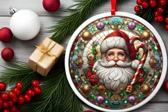 Round Christmas Ornament Sublimation|Clipart Product Image 2