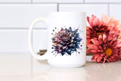 Shiny Dahlia Material Watercolor Sublimation Clipart Product Image 2