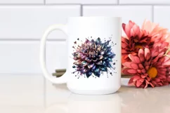 Shiny Dahlia Material Watercolor Sublimation Clipart Product Image 2