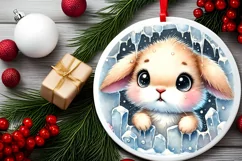 Round Christmas Ornament Sublimation|Clipart Product Image 1