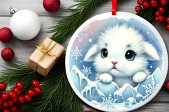 Round Christmas Ornament Sublimation|Clipart Product Image 1