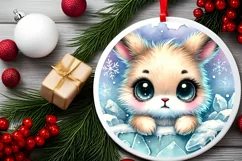 Round Christmas Ornament Sublimation|Clipart Product Image 1