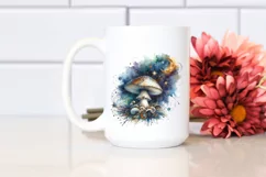 Mystical Celestial Mushroom Watercolor PNG Product Image 2