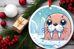 Round Christmas Ornament Sublimation|Clipart Product Image 1