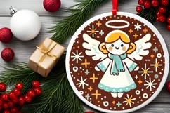 Round Christmas Ornament Sublimation|Clipart Product Image 1