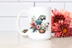 Boho Baby Macaw with Flowers | Sublimation | Clipart Product Image 2