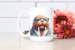 Whimsical Walrus Suit es Portrait | Sublimation Clipart Product Image 2