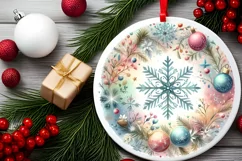 Round Christmas Ornament Sublimation|Clipart Product Image 2