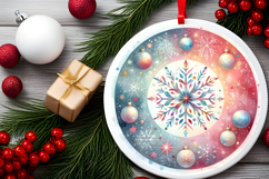Round Christmass Ornament PNG Product Image 2