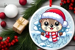 Round Christmas Ornament Sublimation|Clipart Product Image 1