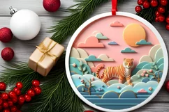 Round Christmas Ornament Sublimation|Clipart Product Image 2