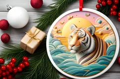 Round Christmas Ornament Sublimation|Clipart Product Image 2