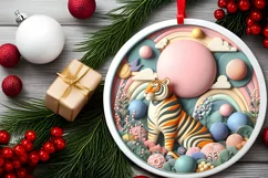 Round Christmas Ornament Sublimation|Clipart Product Image 2