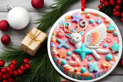 Round Christmas Ornament Sublimation|Clipart Product Image 2