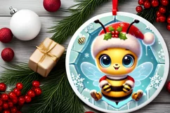 Round Christmas Ornament Sublimation|Clipart Product Image 2