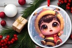 Round Christmass Ornament PNG Product Image 2