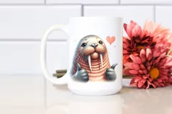 Funny Walrus Love Sign Portrait | Sublimation Clipart Product Image 2