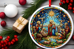 Round Christmass Ornament PNG Product Image 2