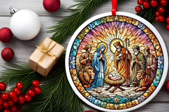 Round Christmass Ornament PNG Product Image 2