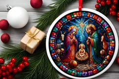 Round Christmas Ornament Sublimation|Clipart Product Image 2