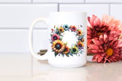 Colorful Abstract Sunflower Round Frame Clipart Product Image 2
