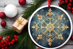 Snow Flake Christmas Round Cute Ornament Sublimation Product Image 1