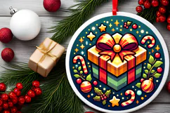 Round Christmass Ornament PNG Product Image 2