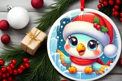 Round Christmas Ornament Sublimation|Clipart Product Image 2