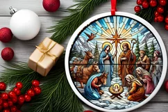 Round Christmas Ornament Sublimation|Clipart Product Image 1
