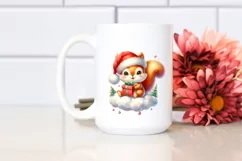 Baby Squirrel in Santa Hat PNG Product Image 2