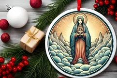 Round Christmas Ornament Sublimation|Clipart Product Image 2