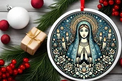 Round Christmas Ornament Sublimation|Clipart Product Image 2