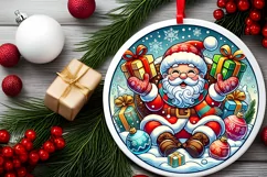 Round Christmas Ornament Sublimation|Clipart Product Image 1