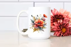 Colorful Vibrant Bouquet Poppy | Sublimation | Clipart Product Image 2