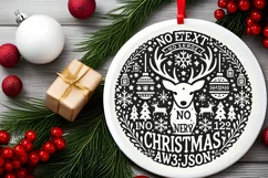 Round Christmas Ornament Sublimation|Clipart Product Image 1