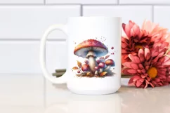 Magical Mushroom Watercolor, PNG Product Image 2
