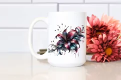 Glossy Lily Watercolor Splash | Sublimation | Clipart Product Image 2