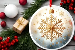 Round Christmas Ornament Sublimation|Clipart Product Image 2