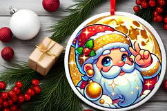 Round Christmass Ornament PNG Product Image 2