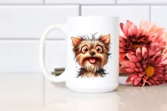 Cute Yorkshire Terrier Sitting | Sublimation Clipart Product Image 2