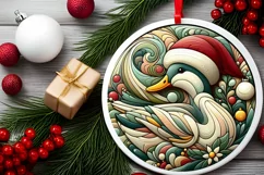 Round Christmas Ornament Sublimation|Clipart Product Image 2