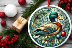 Round Christmass Ornament PNG Product Image 2